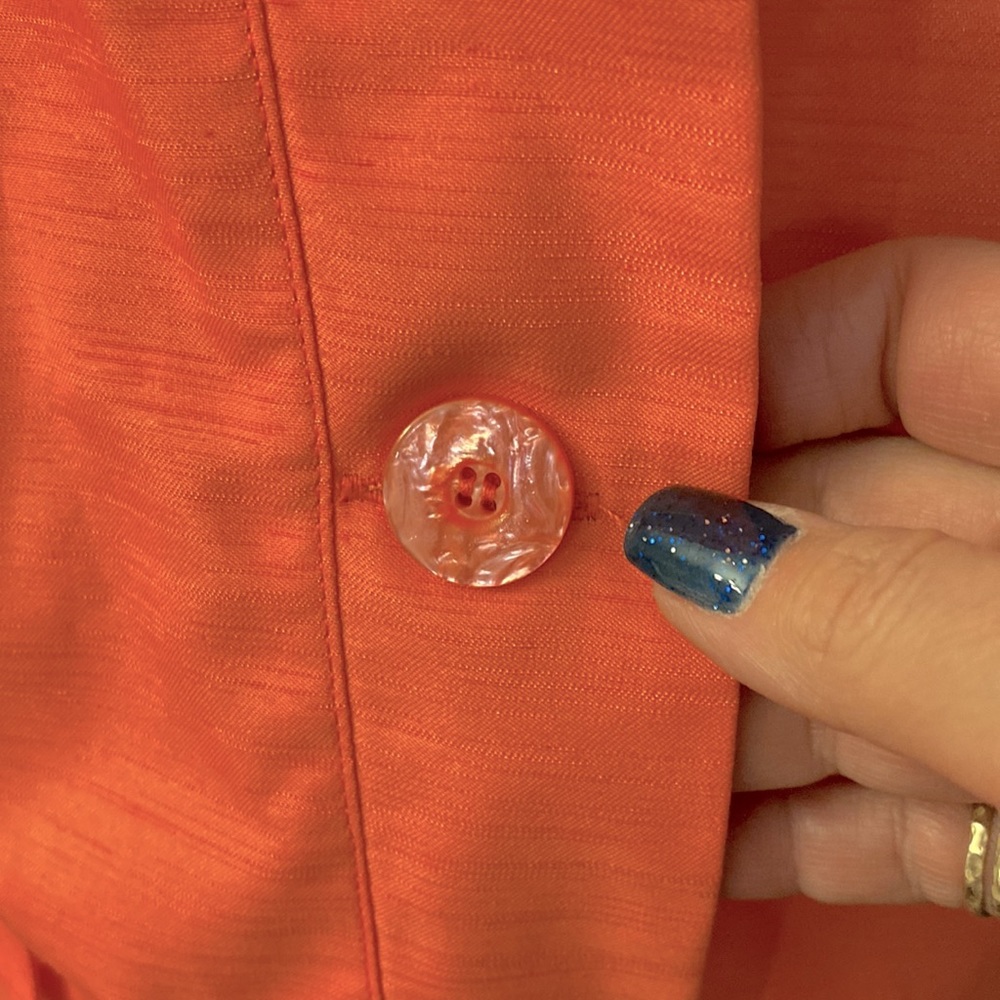 Maggie Barnes women’s plus blazer / jacket orange shine bright fabric size 2X - Picture 4 of 13